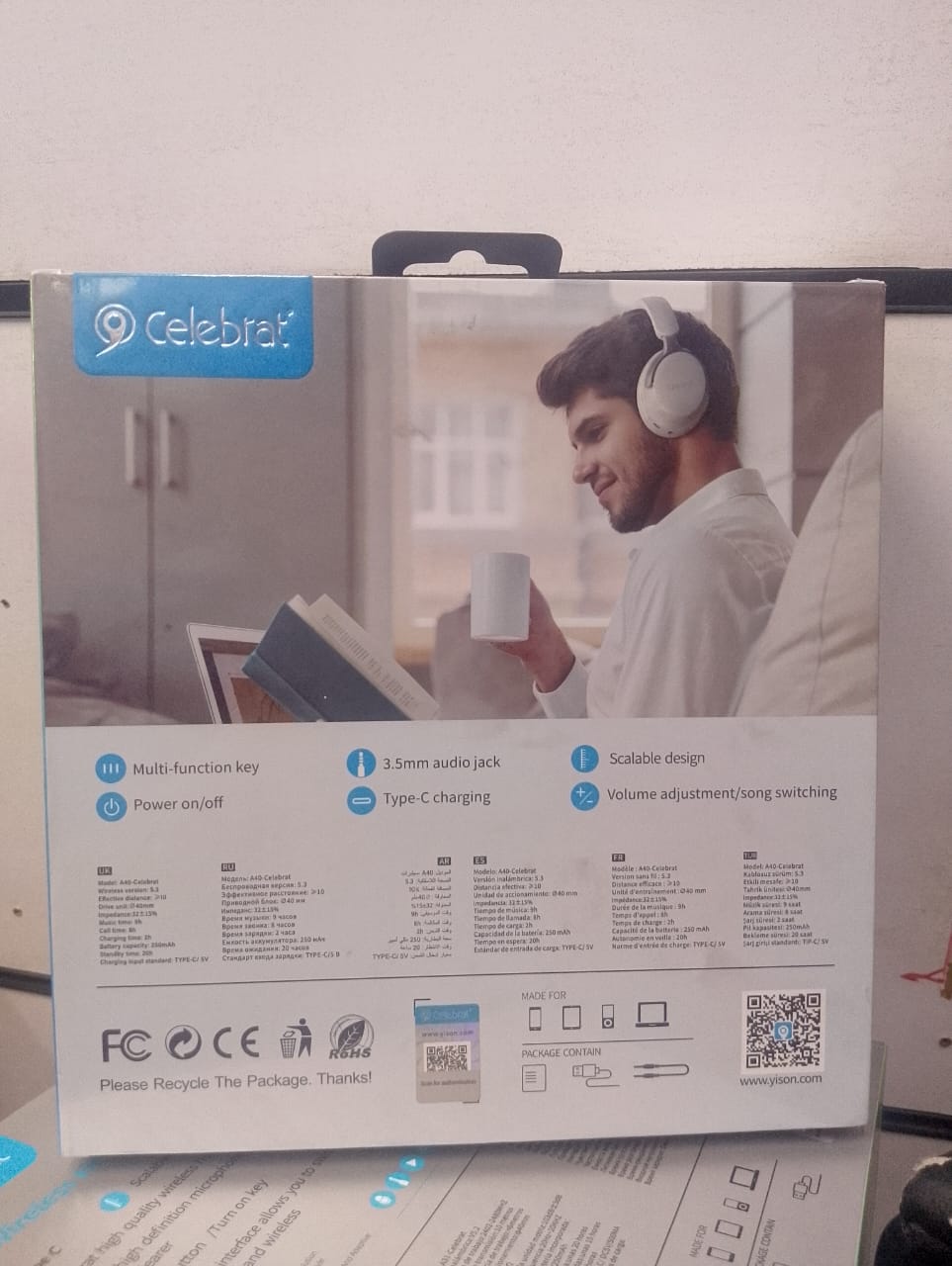 Celebrat A40 Wireless Bluetooth Headphone