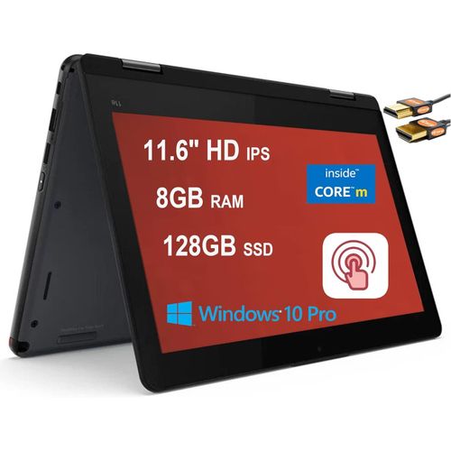 Lenovo Refurbished Yoga 11e X360 8GB 128GB SSD Intel Celeron Touch Screen 11.6" with Stylus Pen Laptop + Bag +Mouse, (6 Months WRTY)