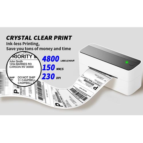 Phomemo Thermal Label Printer Bluetooth PM241-BT Wireless & USB 4x6 Shipping Labels, Barcode Stickers Printer