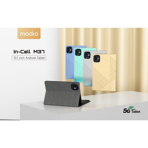Modio M37 Android Tablet PC 8GB RAM 512GB ROM Virtual Storage 10.1 Inches In Cell Display, Dual Sim, Dual Cameras, Wireless Keyboard And Mouse, Flip Case Cover