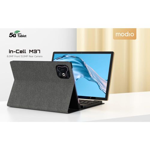 Modio M37 Android Tablet PC 8GB RAM 512GB ROM Virtual Storage 10.1 Inches In Cell Display, Dual Sim, Dual Cameras, Wireless Keyboard And Mouse, Flip Case Cover