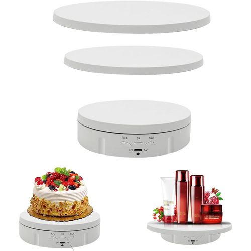 3 IN 1 Electric Turntable, 360 Degree Rotating Display Stand, Motorised Turntable with Remote Control for Photography, Product Display, Jewellery, Watch, 3D Models, Collectibles both USB & Battery Pow