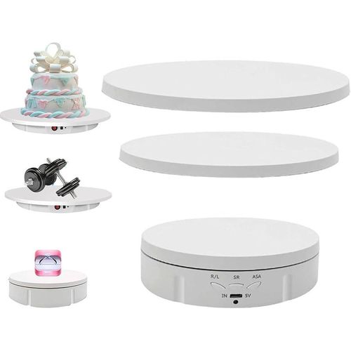 3 IN 1 Electric Turntable, 360 Degree Rotating Display Stand, Motorised Turntable with Remote Control for Photography, Product Display, Jewellery, Watch, 3D Models, Collectibles both USB & Battery Pow