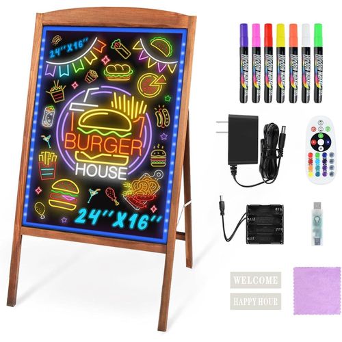 LED Writing Advertising Portable Board electric fluorescent illuminated Neon drawing & writing erasable Board