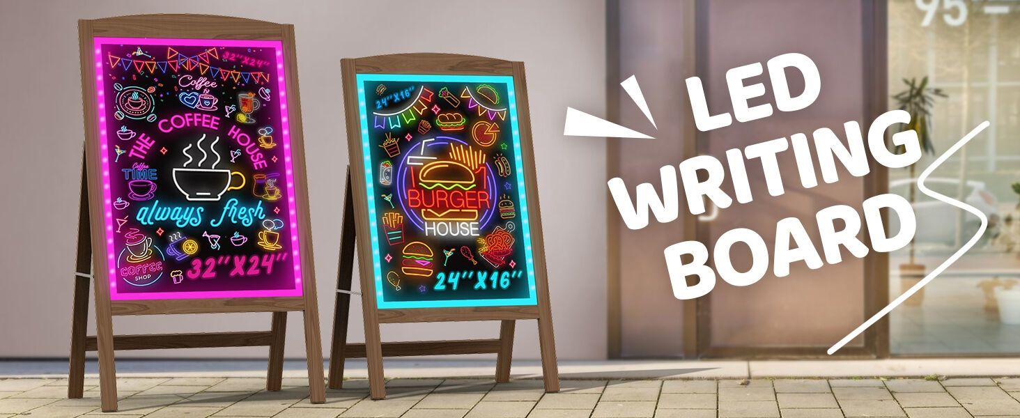 LED Writing Advertising Portable Board electric fluorescent illuminated Neon drawing & writing erasable Board