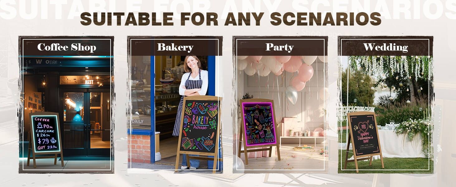 LED Writing Advertising Portable Board electric fluorescent illuminated Neon drawing & writing erasable Board