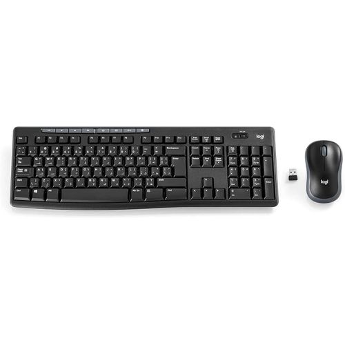 Logitech MK270 Wireless Keyboard & Mouse Combo, 2.4 GHz, Compact Design, 8 Multimedia Keys, Arabic Layout - Great for PC and Laptop Gaming - Black