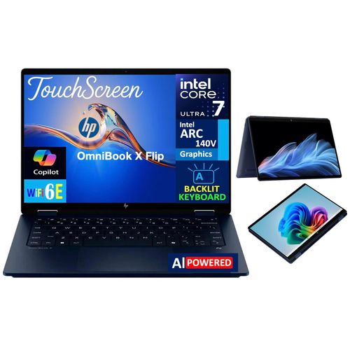HP OmniBook X Flip Intel Core Ultra 7 16GB RAM 1TB SSD 256V Next Gen AI PC 14-fm0023dx 14 Inch 2K Touchscreen x360 2 in 1 Laptop Windows 11 Brand New