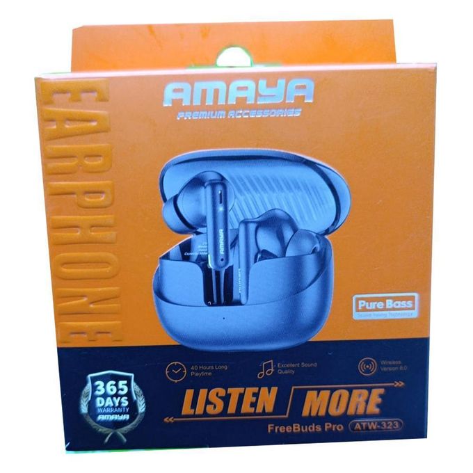 Amaya FreeBuds Pro ATW-323 Wireless Earbuds, Black