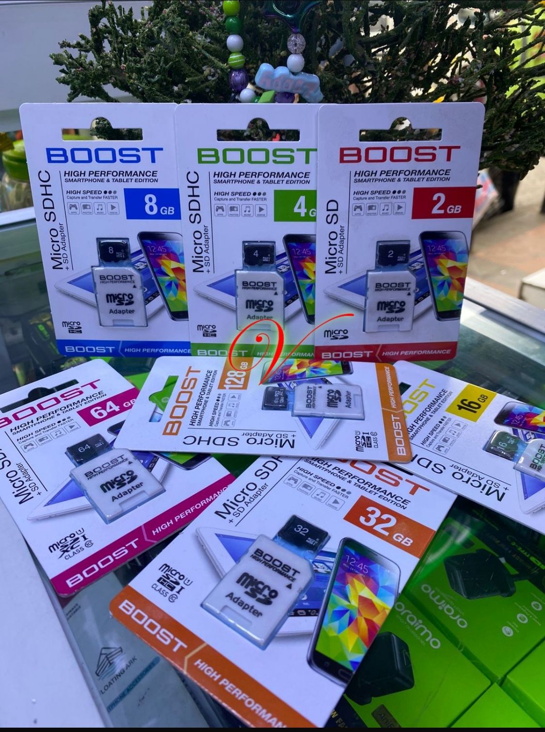 Original Boost High Performance Memory Card SD Card 8GB 16GB 32GB 64GB 128GB 256GB Options Micro SD Cards with an Adapter for Smartphones & Tablets and all types of gadgets