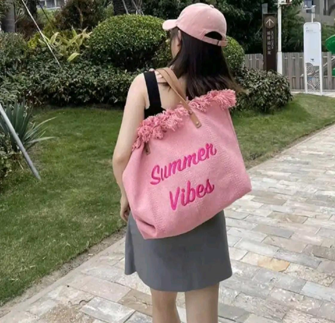 New Fashion Women's Summer vibes  tote bags, large capacity, beach style, chic style