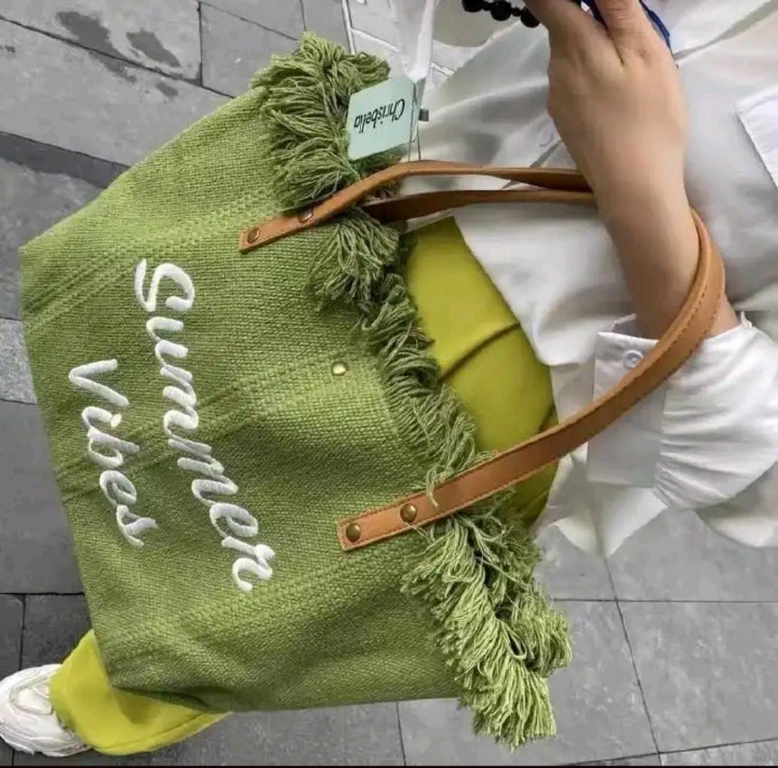 New Fashion Women's Summer vibes  tote bags, large capacity, beach style, chic style