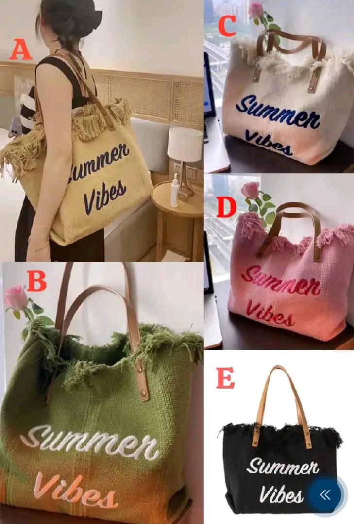 New Fashion Women's Summer vibes  tote bags, large capacity, beach style, chic style