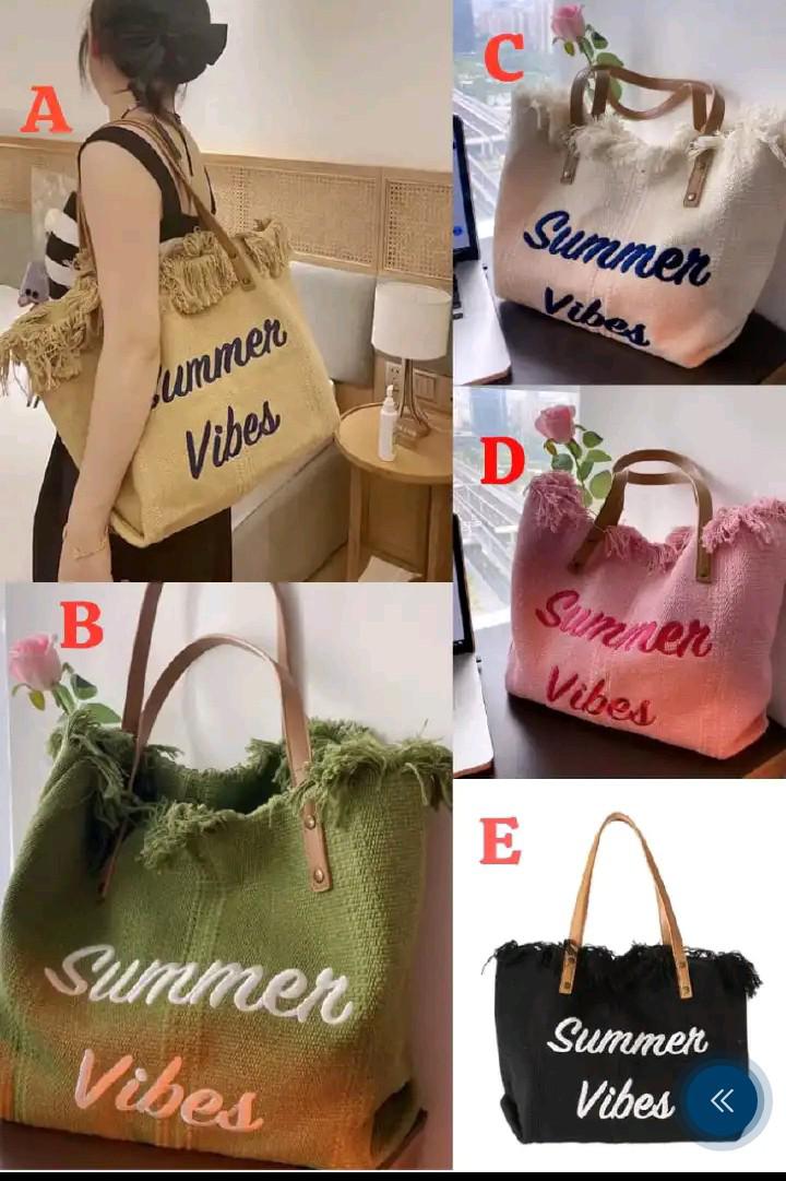 New Fashion Women's Summer vibes  tote bags, large capacity, beach style, chic style