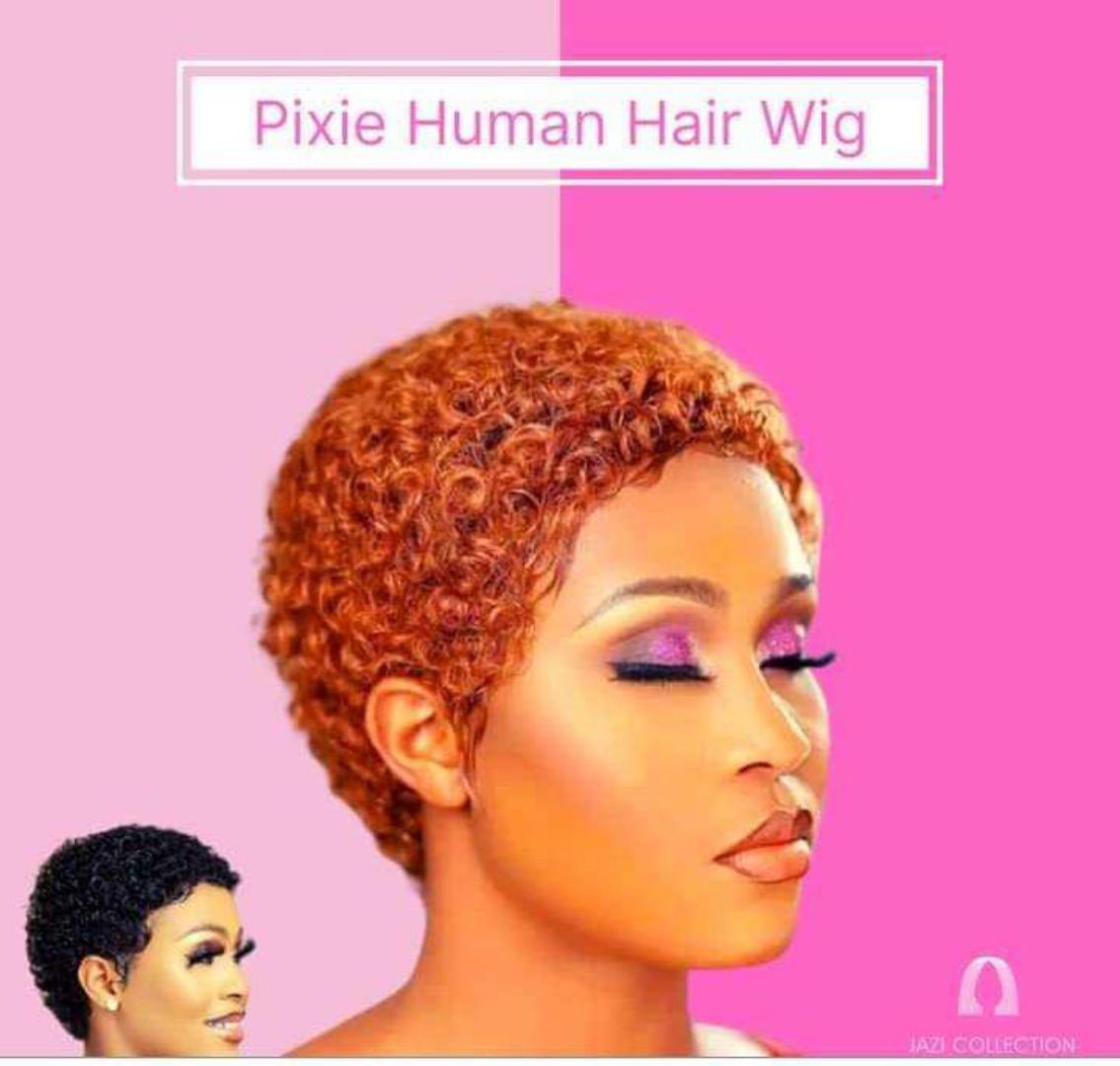 pixie human water curl wig