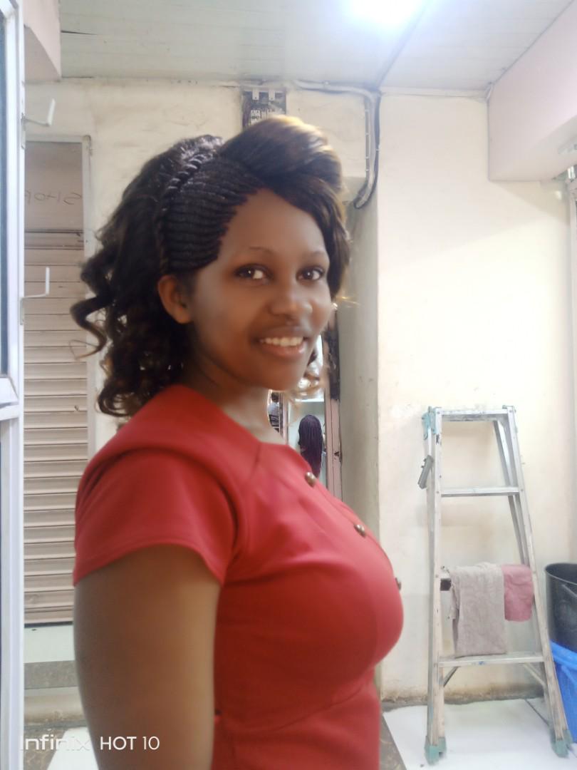 Ghanian curly semi human hair wig
