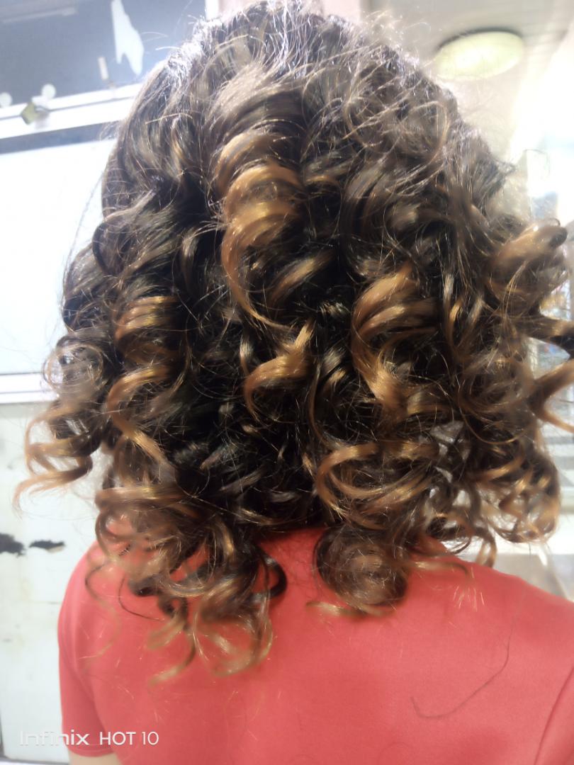 Ghanian curly semi human hair wig