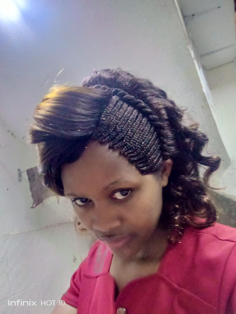 Ghanian curly semi human hair wig