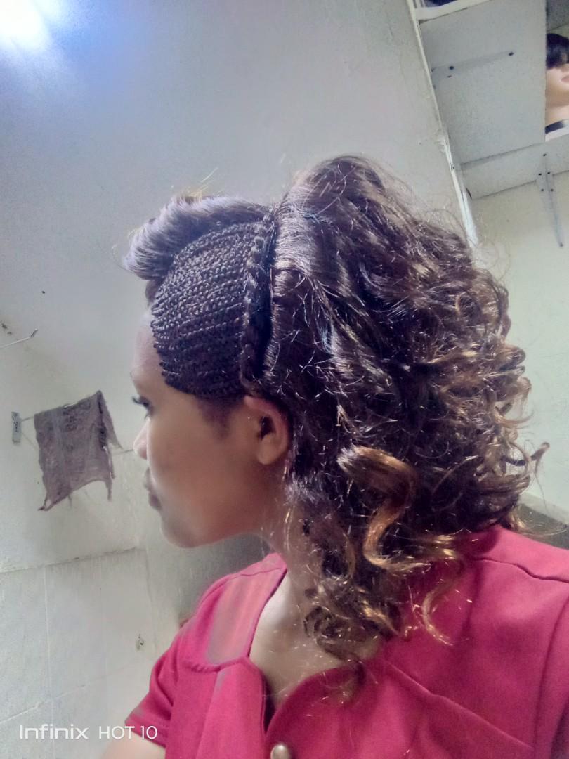 Ghanian curly semi human hair wig
