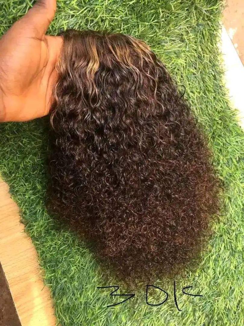 Water curly human hair wig