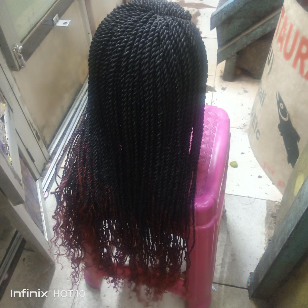 Long twist braided wig with spanish