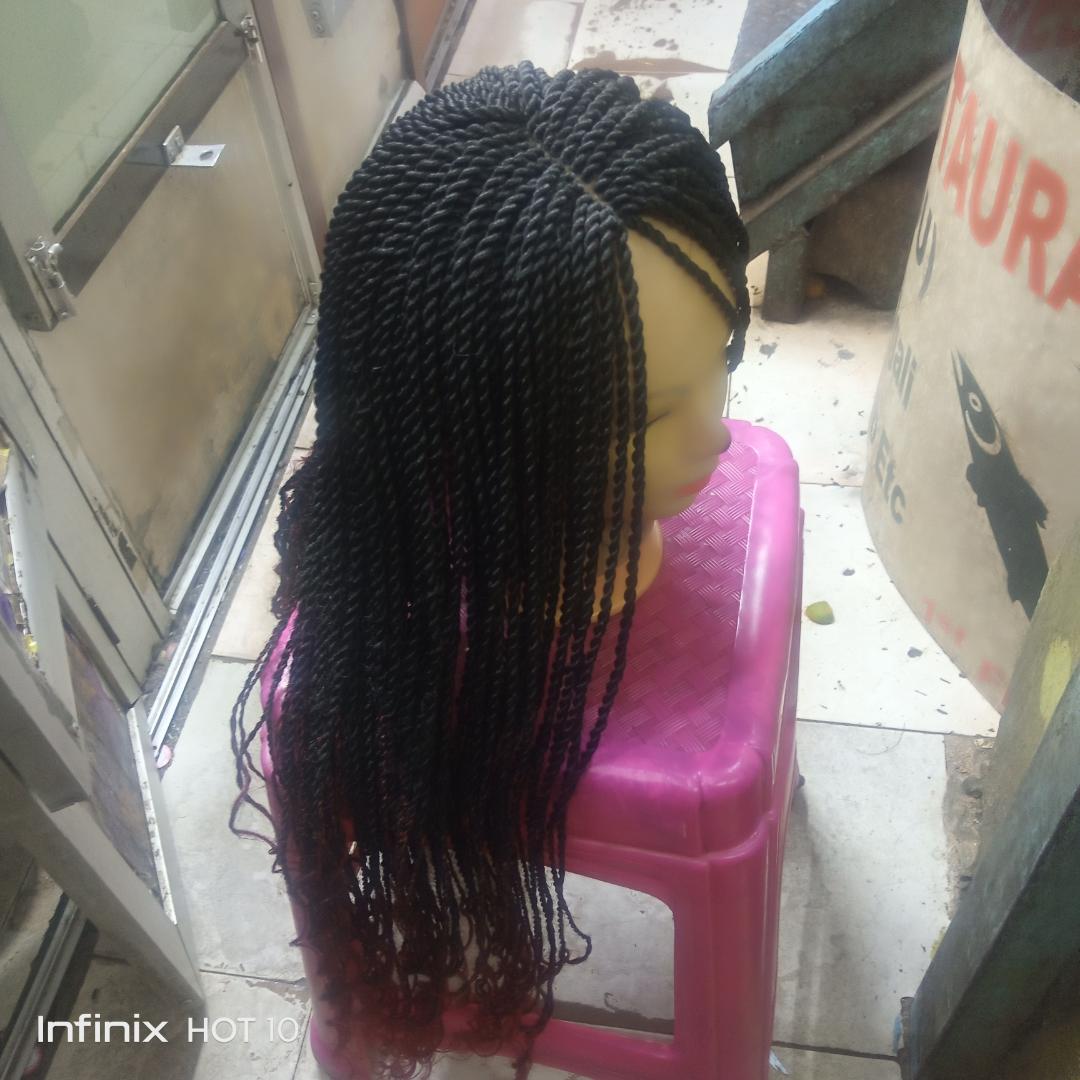 Long twist braided wig with spanish