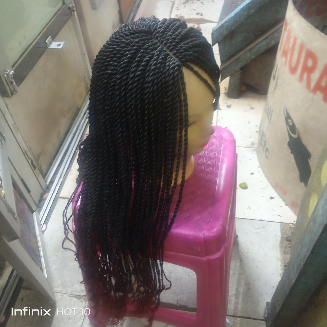 Long twist braided wig with spanish