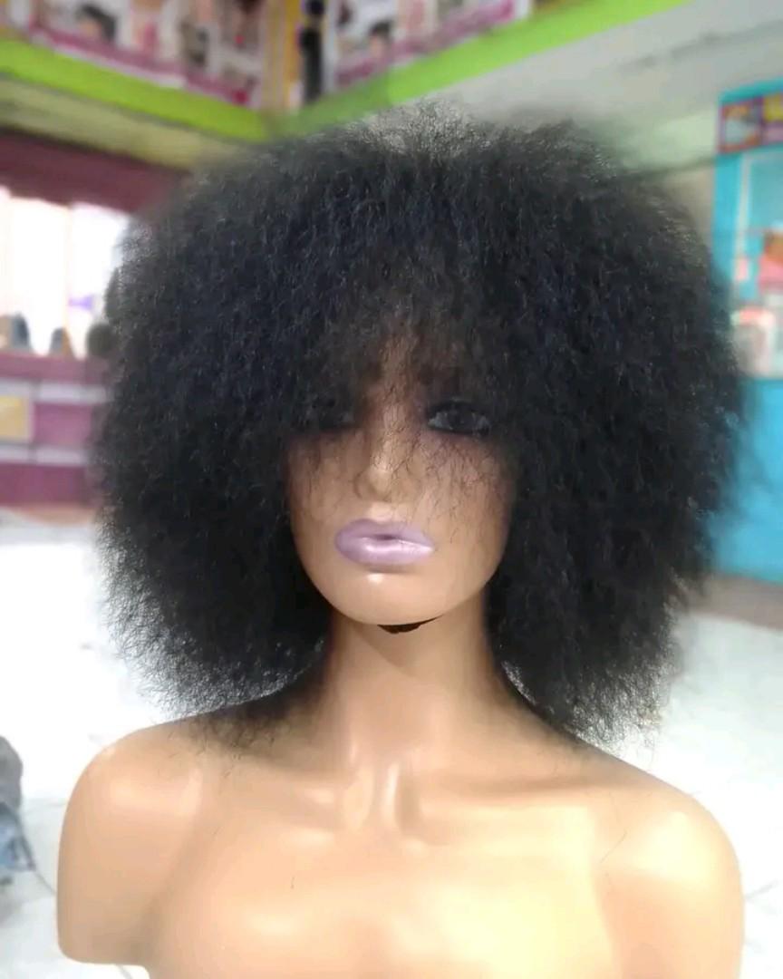 Natural fluffy kinky wig