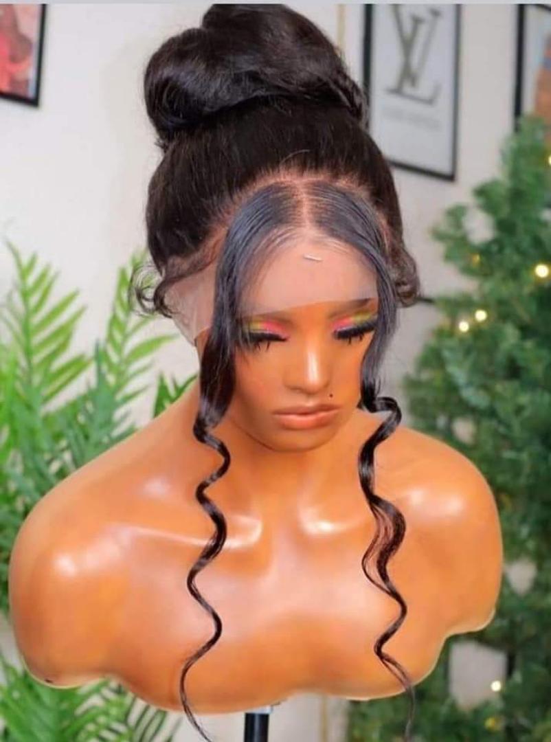 360 laced semi human hair blend wig