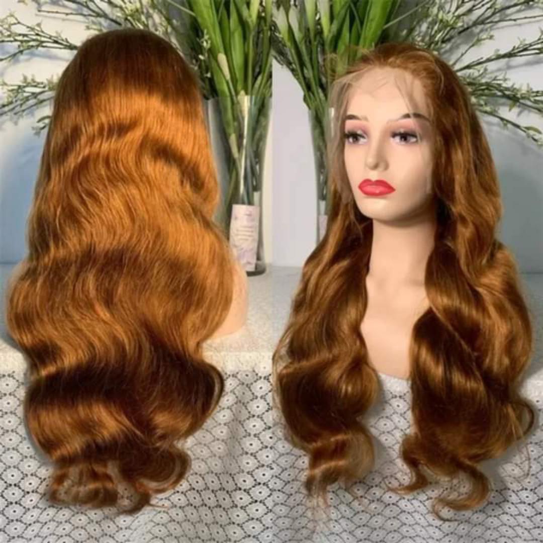 Ginger frontal semi human hair wig