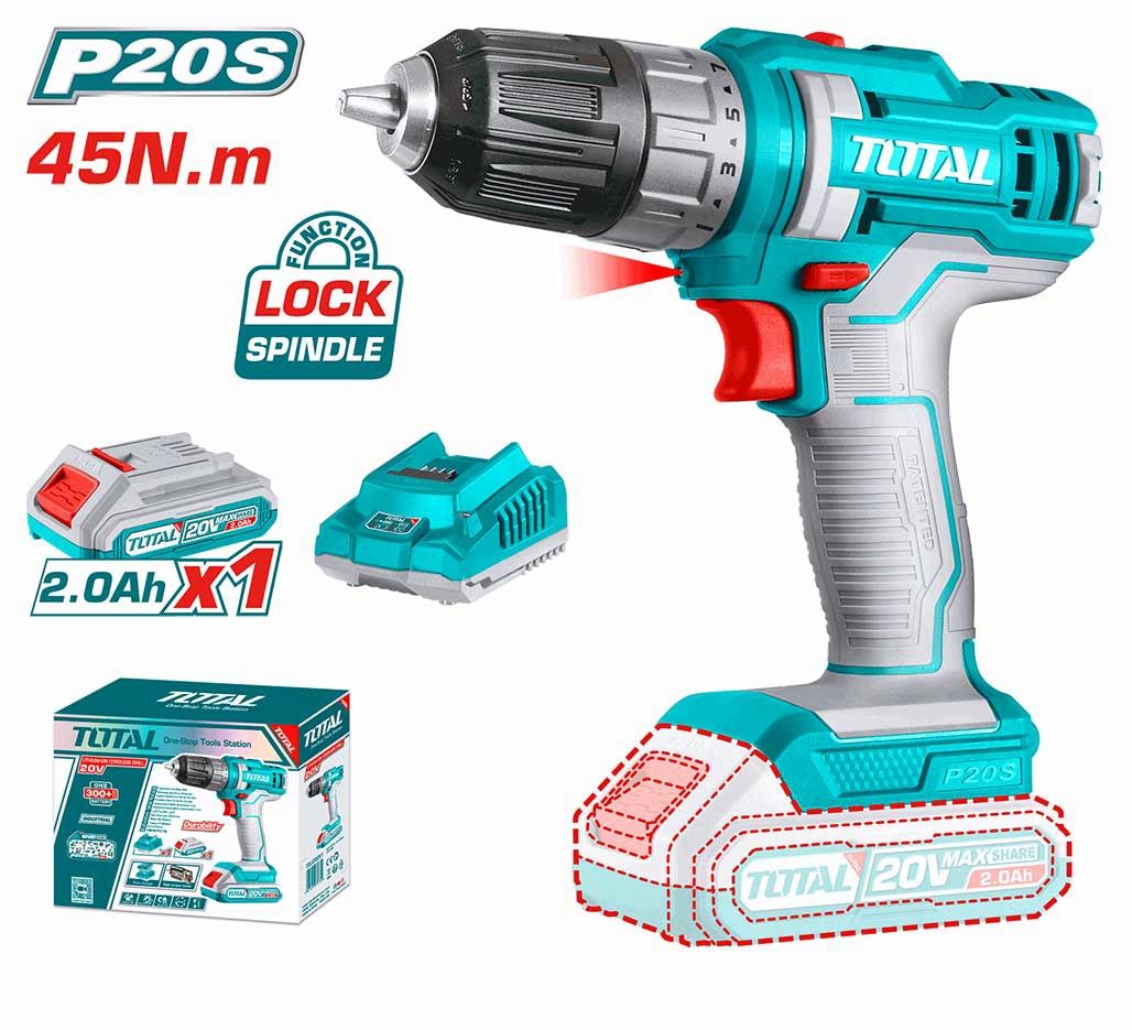 Total TDLI200518 Cordless drill
Voltage: 20V