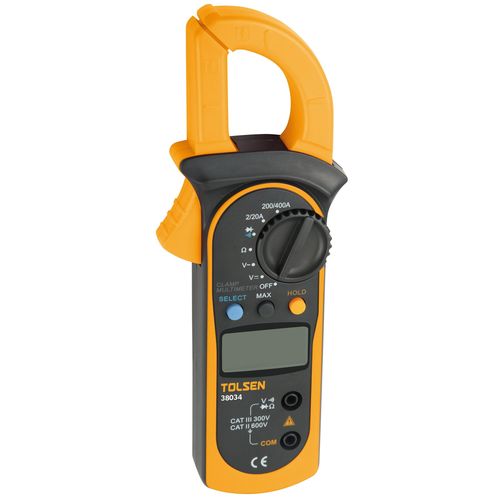 Tolsen Digital Clamp Multimeter AC/DC Heavy Duty CATII 600V/CATIII 300V LCD Voltage Tester Current Tester