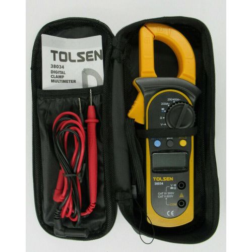 Tolsen Digital Clamp Multimeter AC/DC Heavy Duty CATII 600V/CATIII 300V LCD Voltage Tester Current Tester