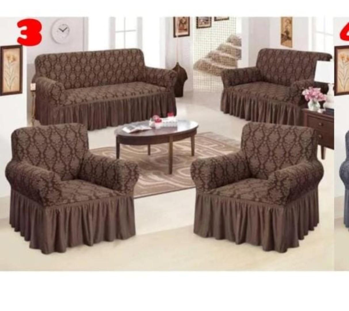 Premium Jacquard Stretch Sofa Cover – Elegant Loose-Fit Couch Slipcover for Living Room Protection and Style 7 seater (3:2:1:1)