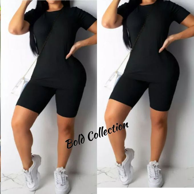 Fashion 4pcs Ladies Biker Shorts/Yoga Short/ Gym Shorts- Black.