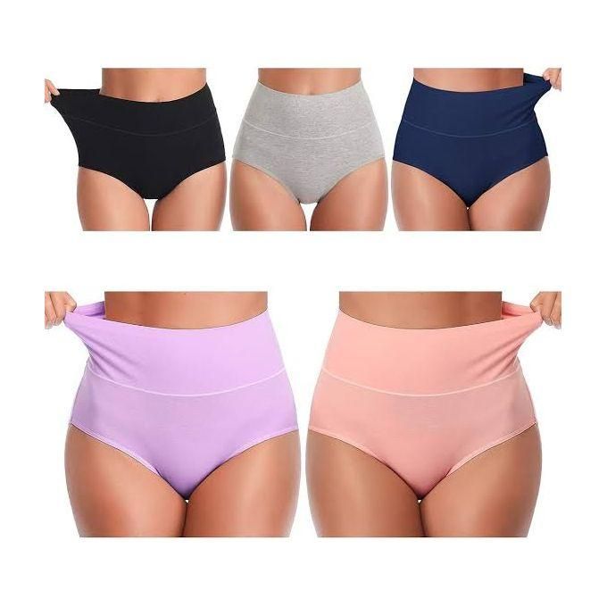 6 Pcs Quality High Waist Plus Size Seamless Ladies Panties