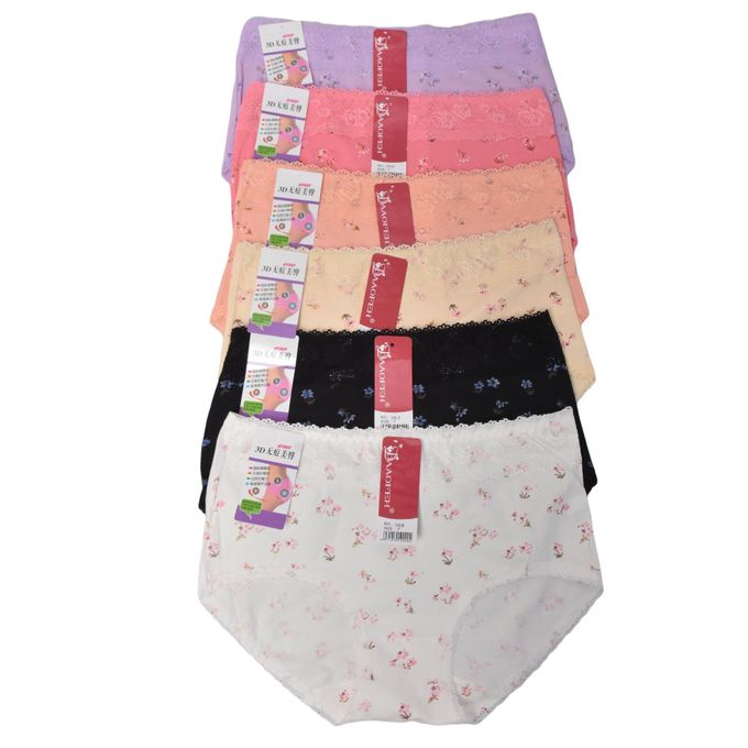 6 Pcs Classic Cotton Ladies Pants - Assorted Colors