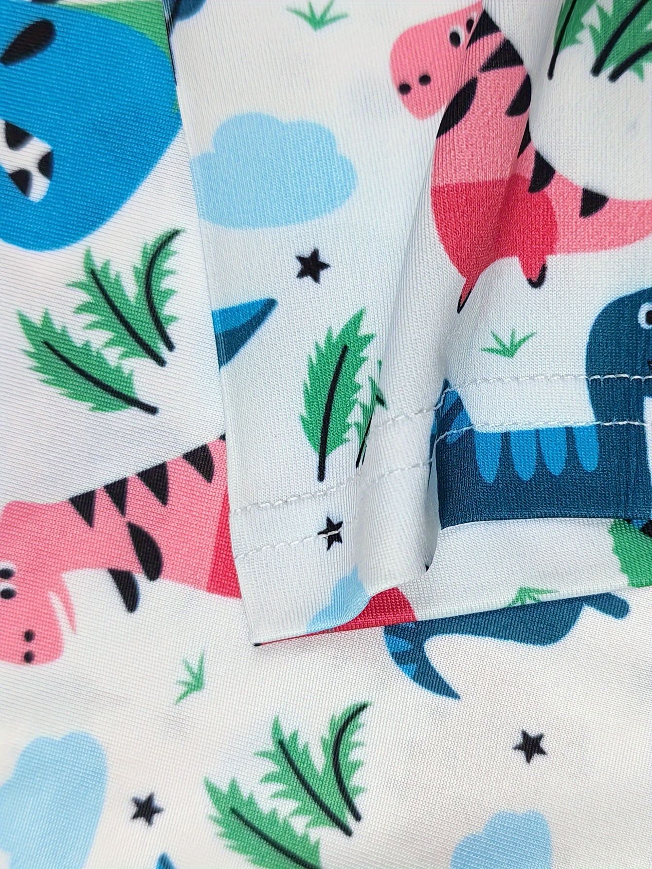 Children's round neck autumn base underwear set, small, medium and large, boys and girls cartoon dinosaur printed pajamas, home clothes