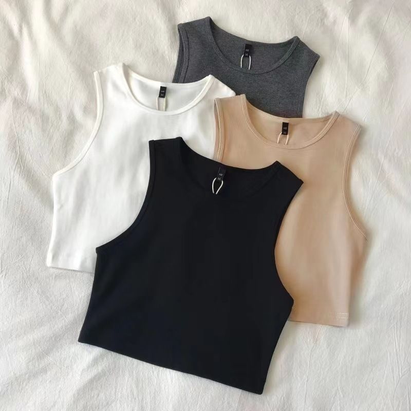 European and American style small vest cross-border women's high waist slimming inner T-shirt women's elastic short sleeveless base shirt women's summer