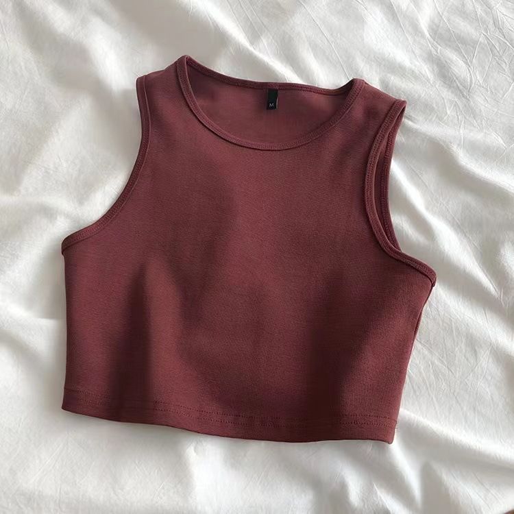 European and American style small vest cross-border women's high waist slimming inner T-shirt women's elastic short sleeveless base shirt women's summer