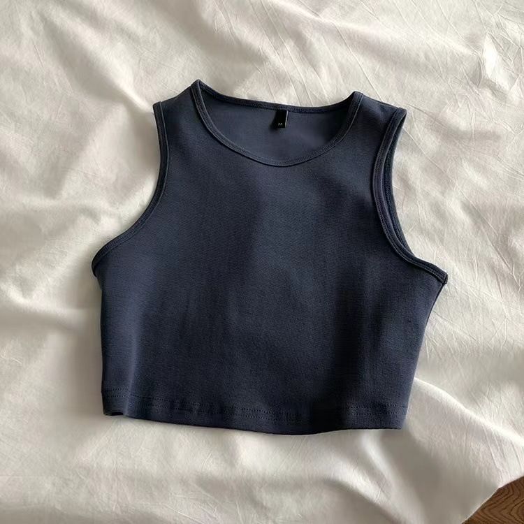 European and American style small vest cross-border women's high waist slimming inner T-shirt women's elastic short sleeveless base shirt women's summer