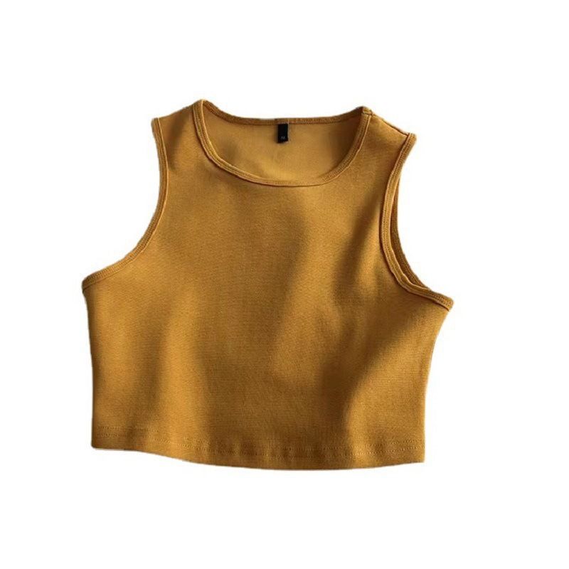 European and American style small vest cross-border women's high waist slimming inner T-shirt women's elastic short sleeveless base shirt women's summer