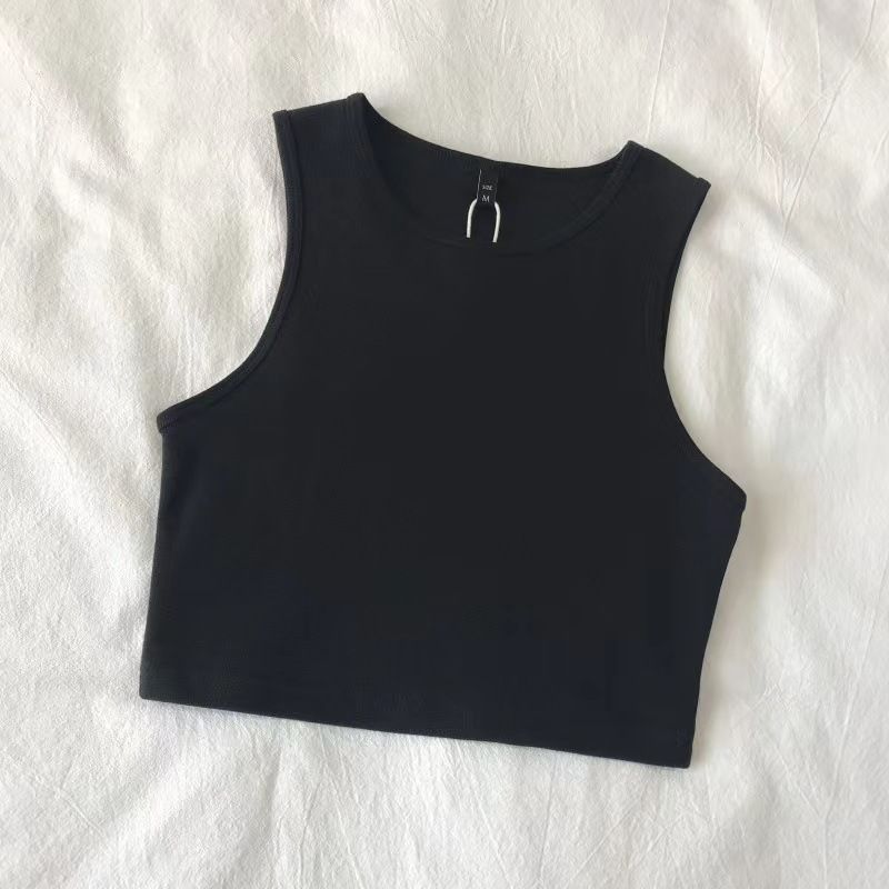 European and American style small vest cross-border women's high waist slimming inner T-shirt women's elastic short sleeveless base shirt women's summer