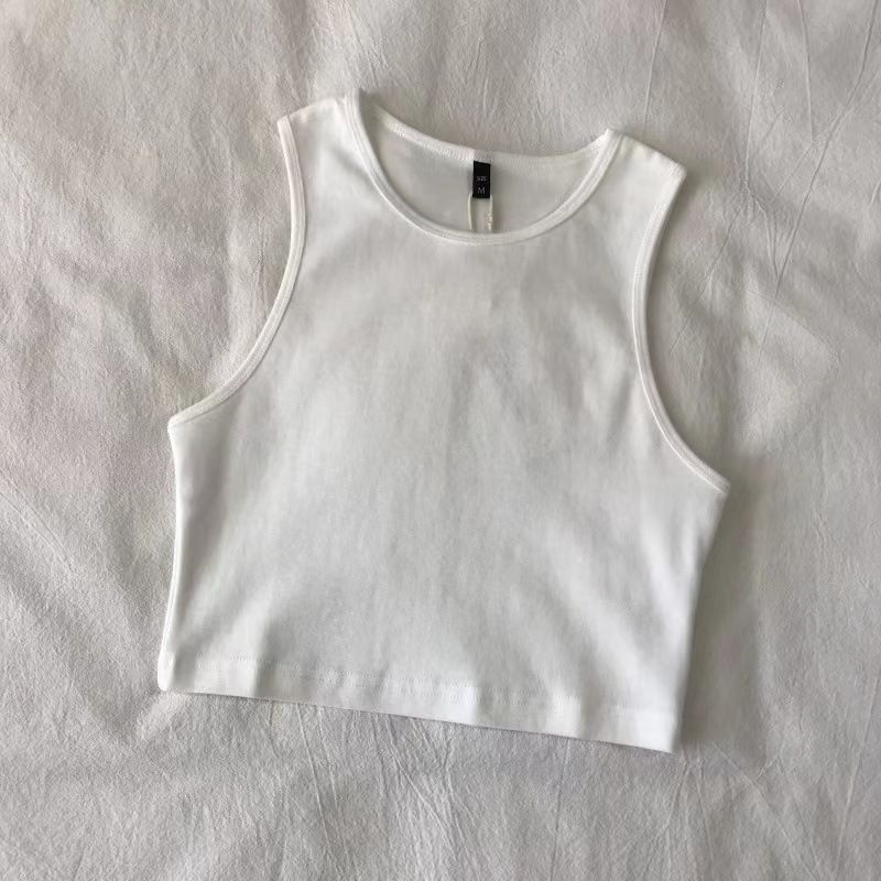 European and American style small vest cross-border women's high waist slimming inner T-shirt women's elastic short sleeveless base shirt women's summer