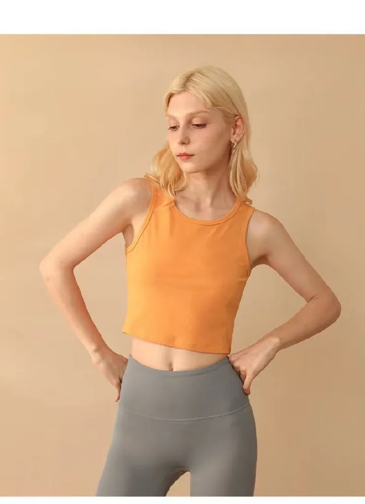 European and American style small vest cross-border women's high waist slimming inner T-shirt women's elastic short sleeveless base shirt women's summer