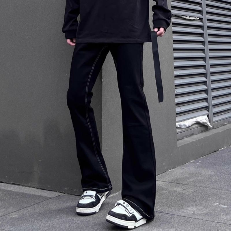 Autumn and winter new jeans men's stretch casual black slim fit micro flared denim casual pants
