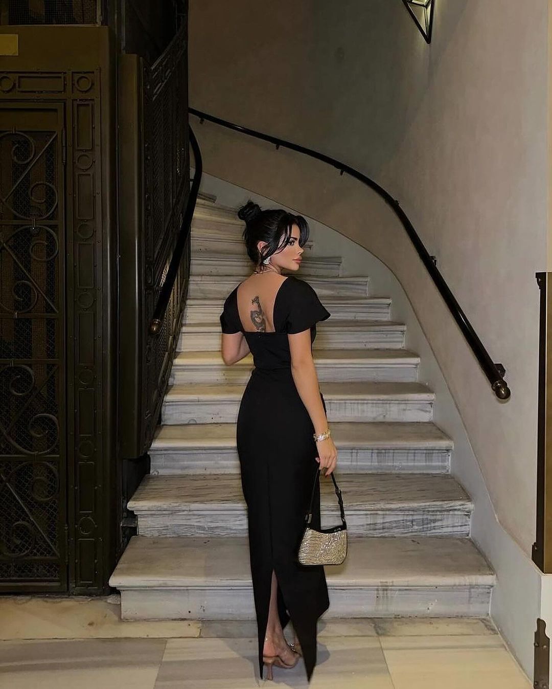 Christmas dress, formal European and American occasion dress, diamond studded French bandage dress, evening gown