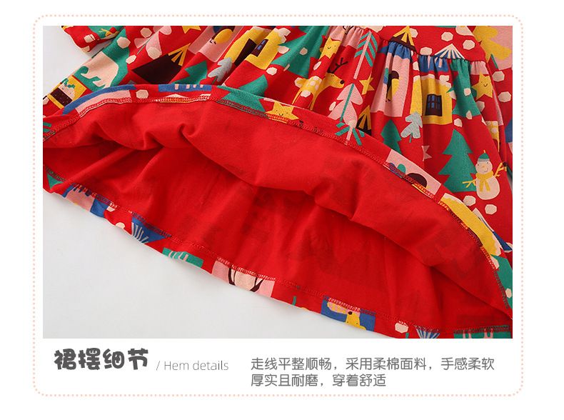 New autumn dress for girls, casual round neck long sleeved for children
Wearing a princess dress