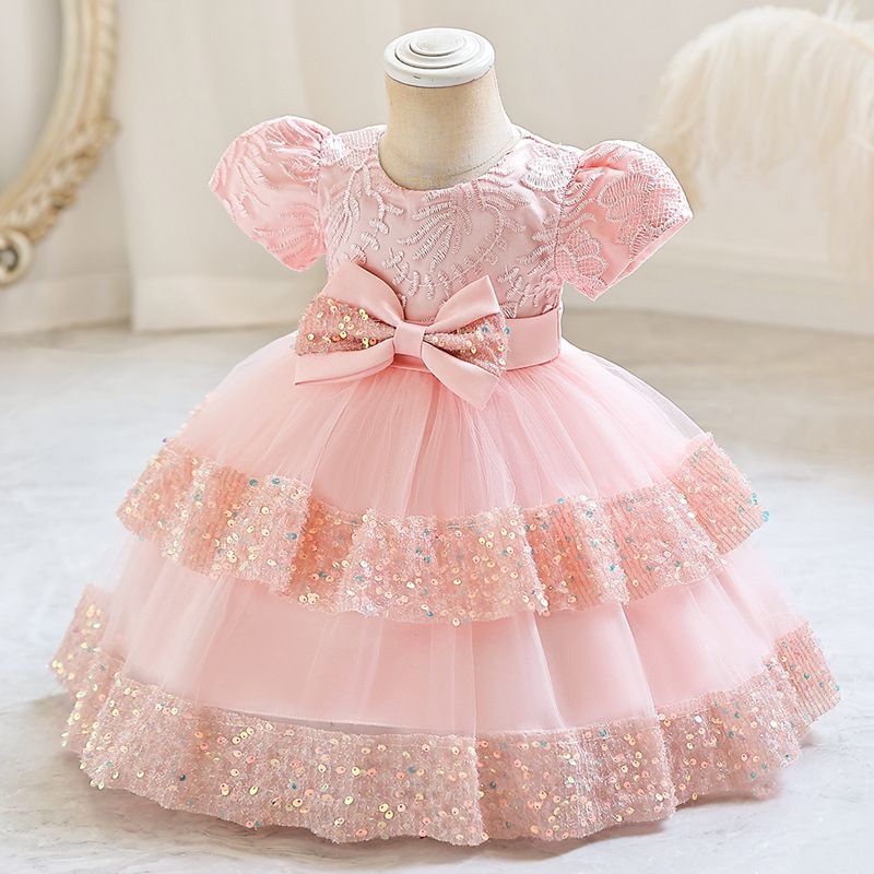 Children's first year dress, European and American baby princess dress, fluffy gauze cake dress, birthday party dress