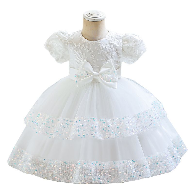 Children's first year dress, European and American baby princess dress, fluffy gauze cake dress, birthday party dress